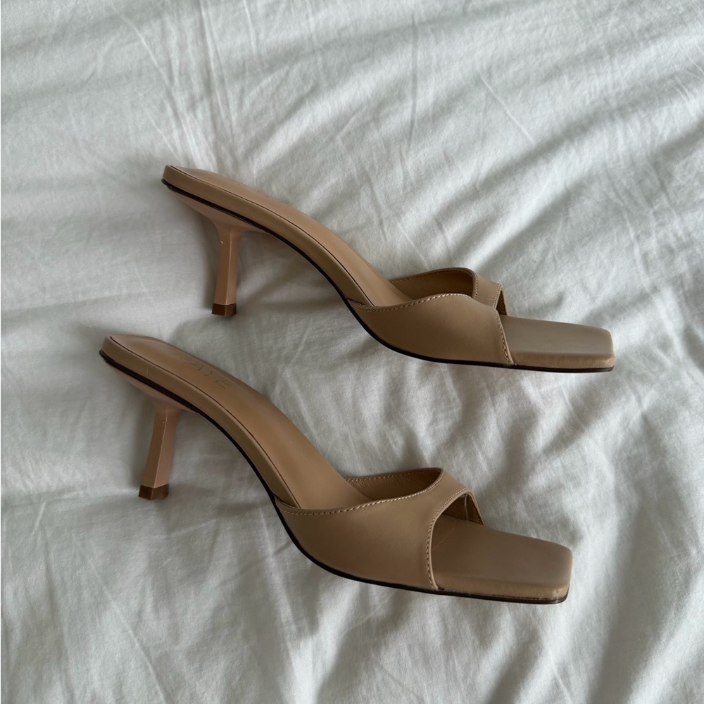 RAYE nude muled heels